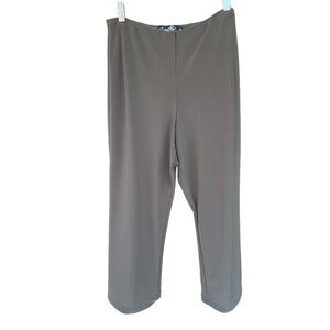 Sympli Canada Lagenlook Curved Hem Crop Pants Olive Green Stretch Size 8 GUC